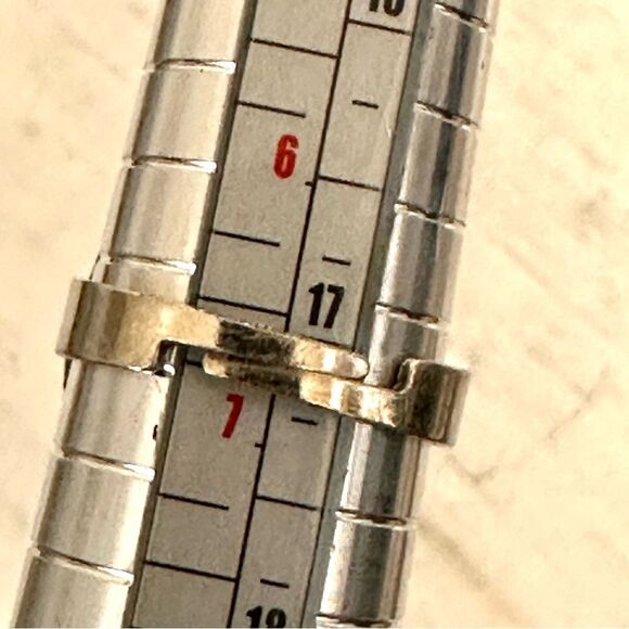 Turquoise tone silver tone adjustable ring - Picture 3 of 11